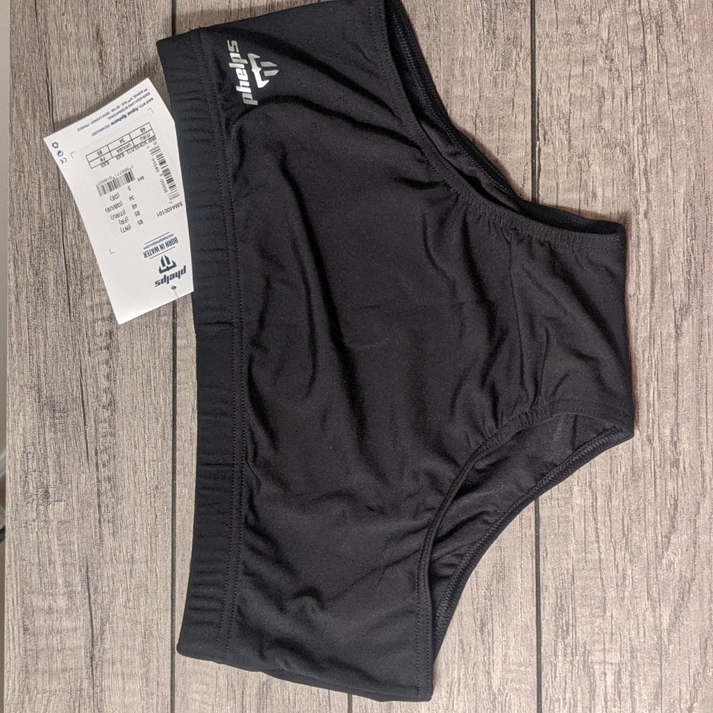 Men's Phelps Team Competition Black Brief 14cm. size 34.